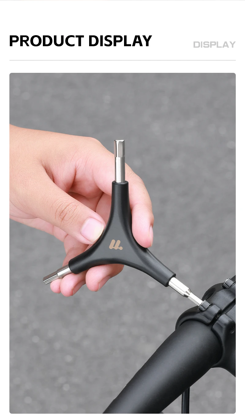 WEST BIKING 3-in-1 Multifunktionaler Sechskantschlüssel Fahrrad-Reparatur Y-förmiger Schraubenschlüssel Tragbares Fahrrad-Wartungswerkzeug Fahrrad-Zubehör – Detail 9