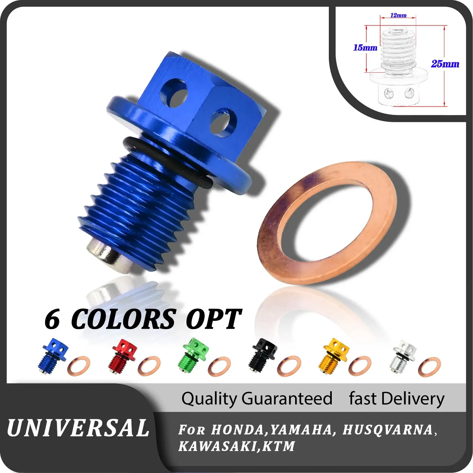 M12xP1.5 Magnetic Oil Drain Plug Bolt Screw For Yamaha YZF-R25 R3 MT-03 MT-25 YZF-R3 YZ250X YZ250 XT250X WR250R WR250X Serow 250 