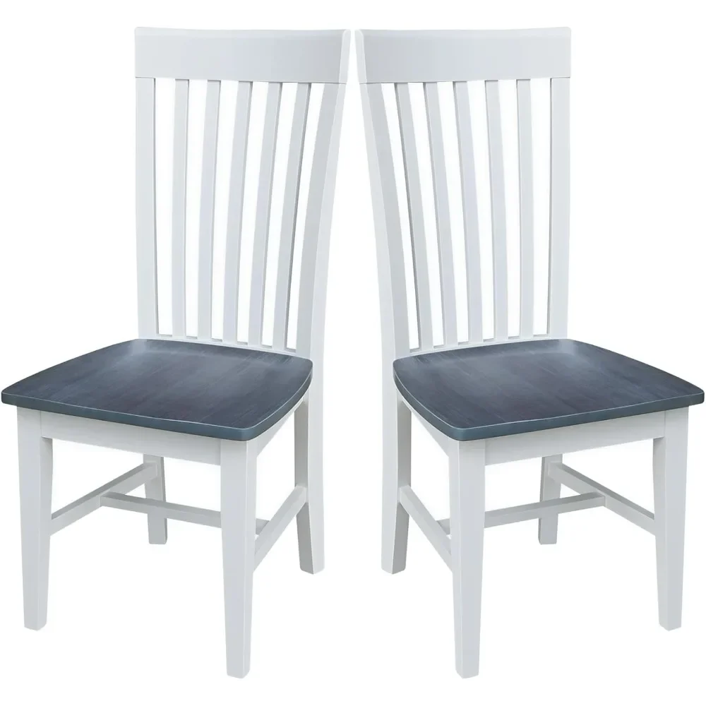 

Пара высоких стульев в миссионском стиле белого и серого цвета от International Concepts