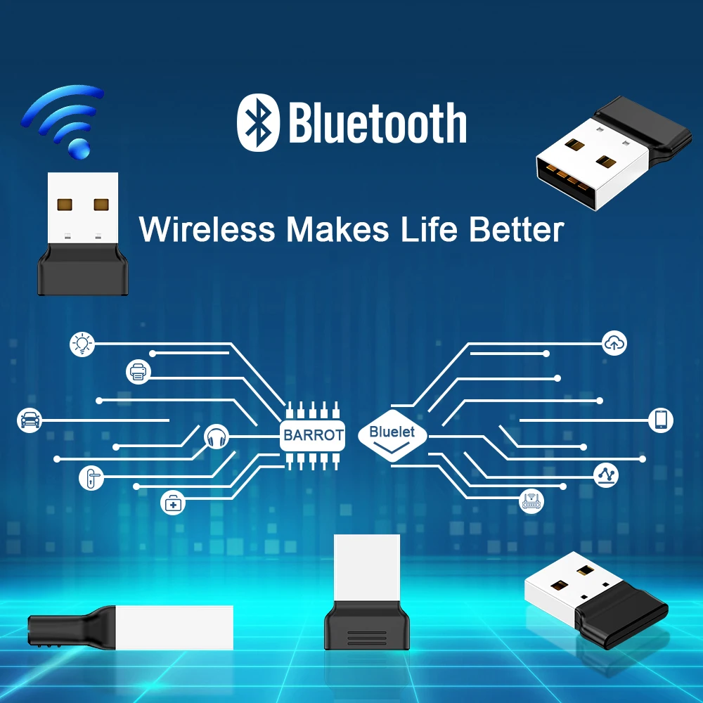 USB Bluetooth 5.3 5.0 Adapter Wireless BT 5.3 Receiver Dongle High Speed Transmitter Mini Bluetooth USB Adapter For PC Laptop