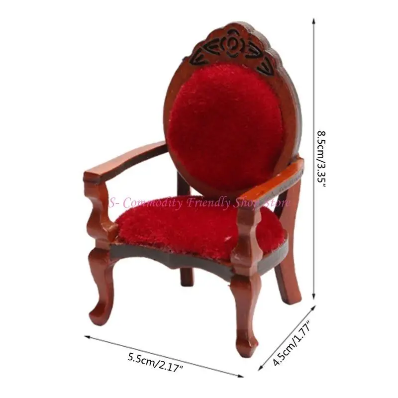 85AE 1:12 Nhà thu nhỏ Nội thất Gỗ Sofa đơn Ghế bành Phụ kiện