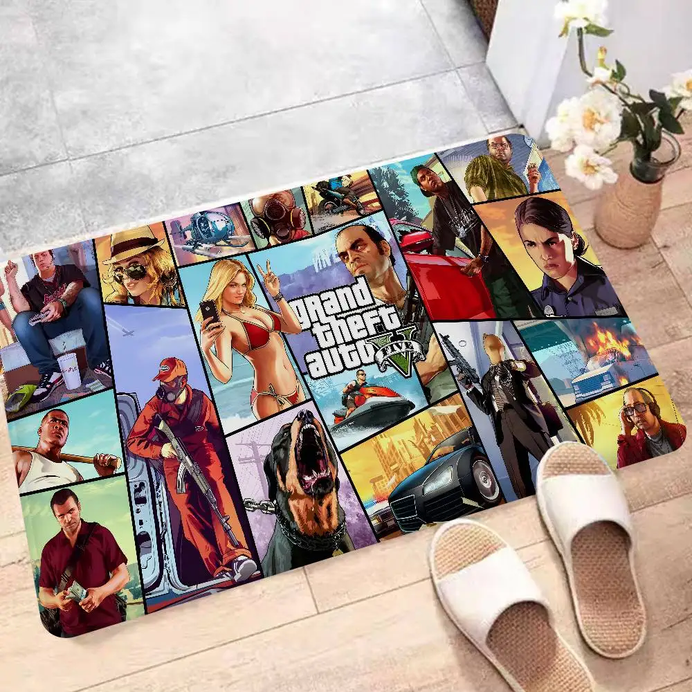 Gta5 سجادة باب على الطراز الشمالي لغرفة النوم وغرفة المعيشة ممسحة شرفة منزلية مضادة للانزلاق Alfombra #1