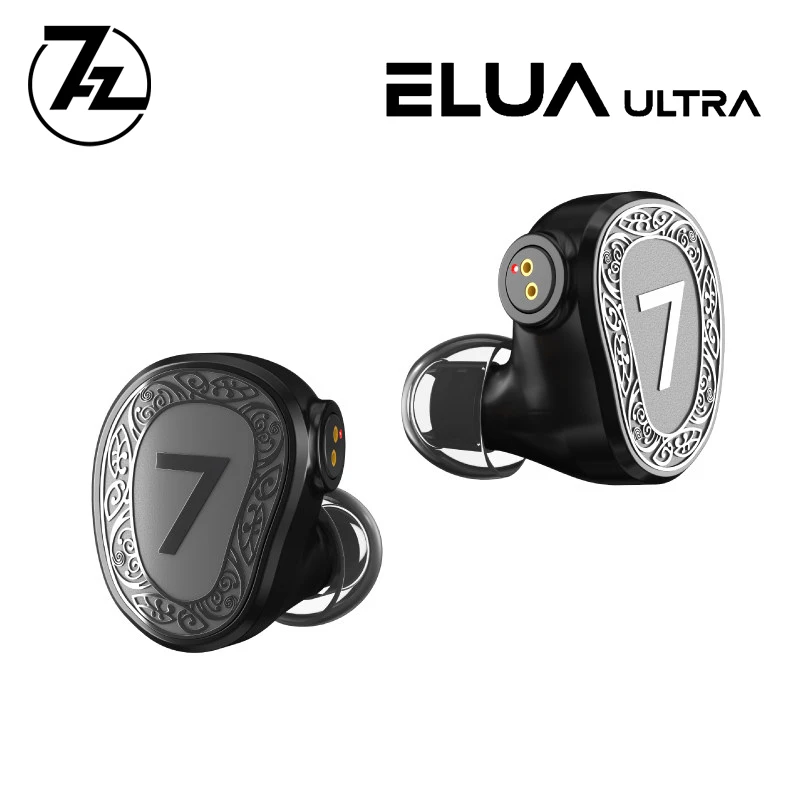 

7hz Elua Ultra Earphones Dual Dynamic Wired Hifi Headphones High Quality 3.5mm Plug with 0.78mm 2pin Detachable Cable Earbuds