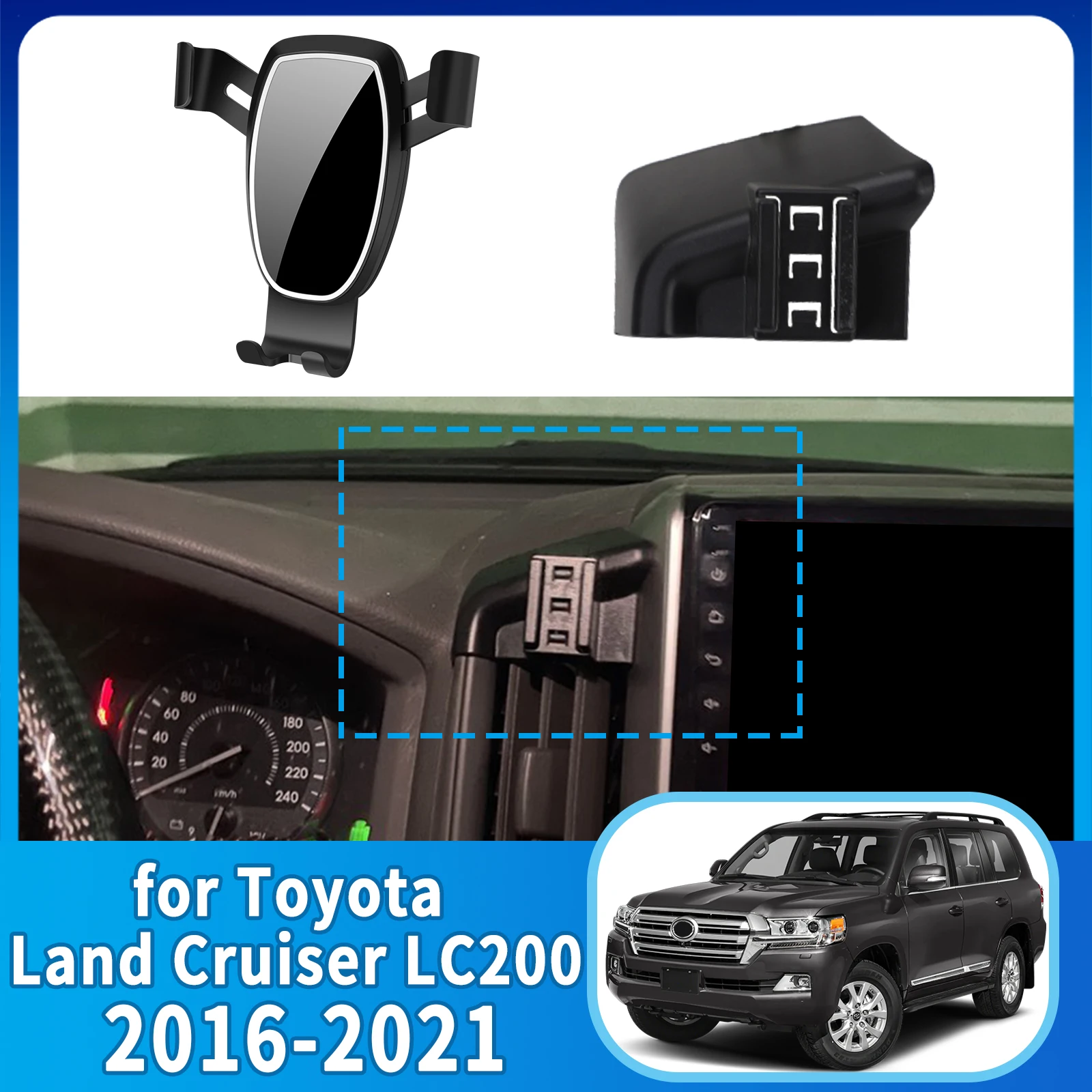 

fit for Toyota Land Cruiser LC200 2016 2017-2021 Anti-Shake Screen Base Phone Holder Mount Stand ​​ Dedicated Car​​ accessoires
