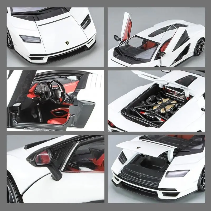 Maisto Original Genuine 1/18 Lamborghini Countach LPI 800-4 White (Tai Tat Version) Multiple Opening Design Car Model Alloy Toys