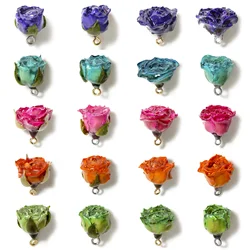 1PC Handmade Resin Dried Flower Charms Multicolor 3D Real Flower Leaves Pendant For Jewelry Making Diy Earrings Supplies 20x16mm