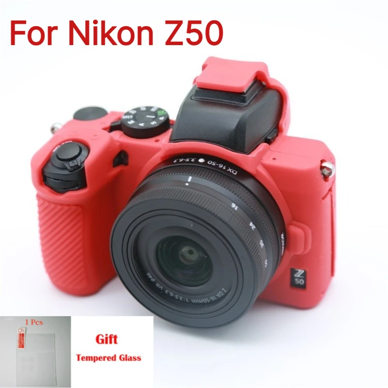 For Nikon Z50 camera bag z50 silicone cover micro-single camera protective cover silicone soft bag + 1PCS Free Tempered Film