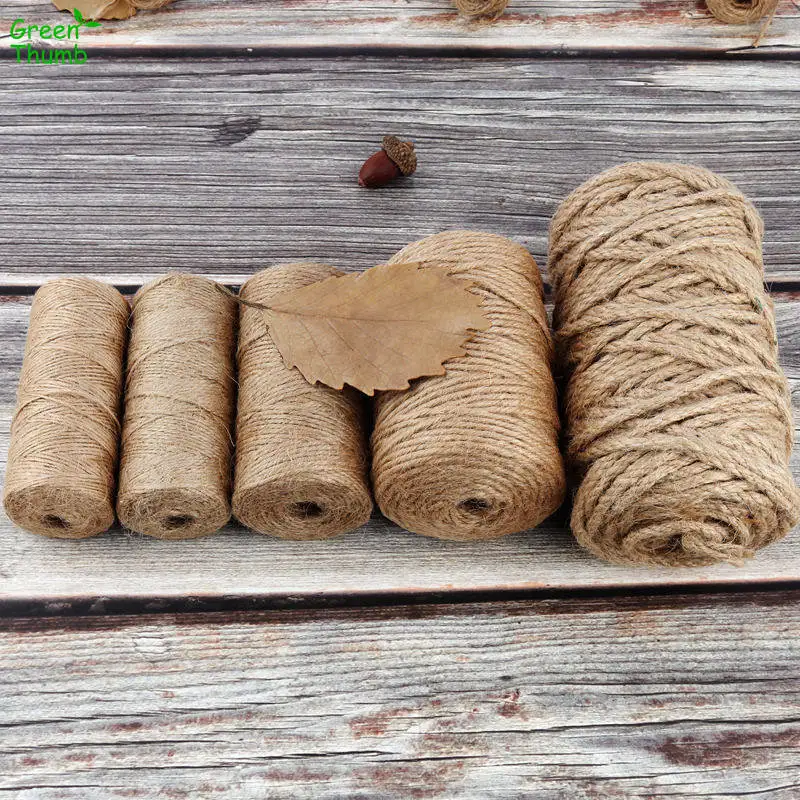 50 متر/لفة قطر 1 مللي متر حبل القنب الجوت الطبيعي ديكور المنزل ريترو ستايل Craft بها بنفسك الحرفية صور جدار الحبل هدية التفاف حبل الزخرفية