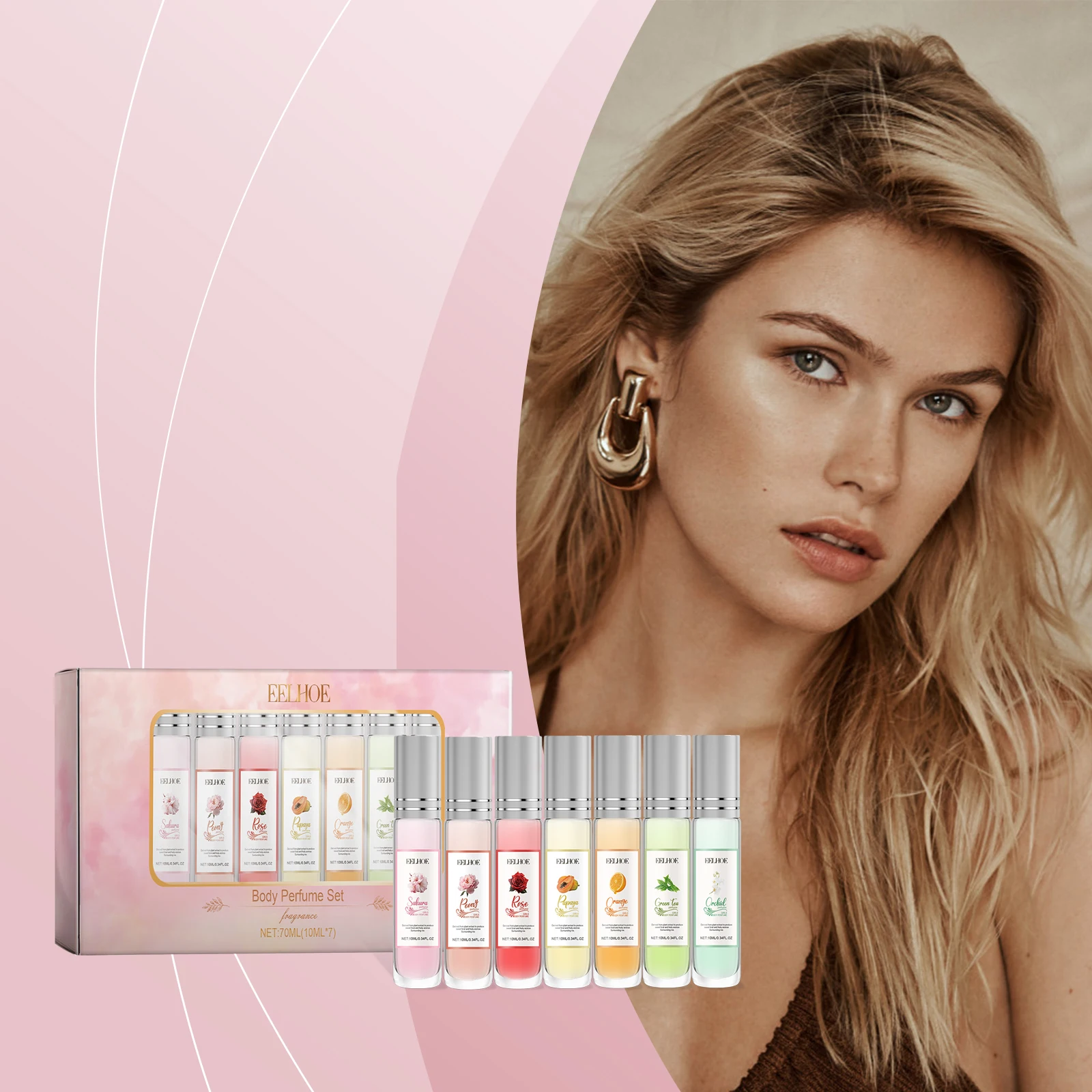 

Набор стойких ароматов для тела, натуральное эфирное масло, концентрированный эффект, подарок для пары, свидания, длинный аромат, элегантный, 70 мл