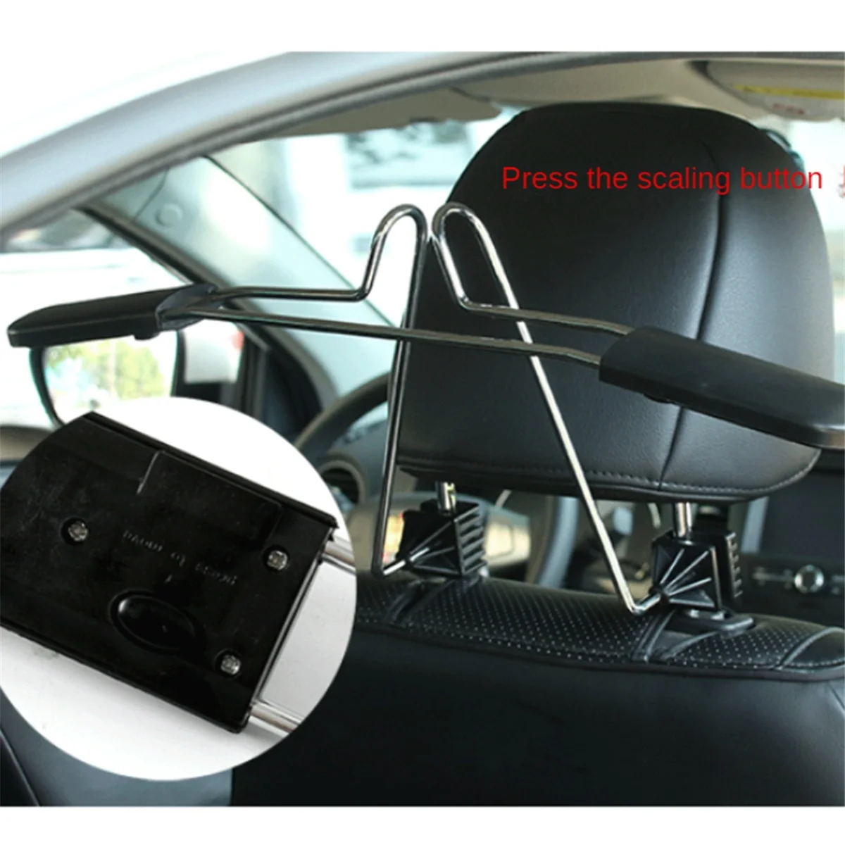 Car Clothes Hanger Car Seat Clothes Hanger Headrest Backrest Car Retractable Clothes Drying Rack(Black)