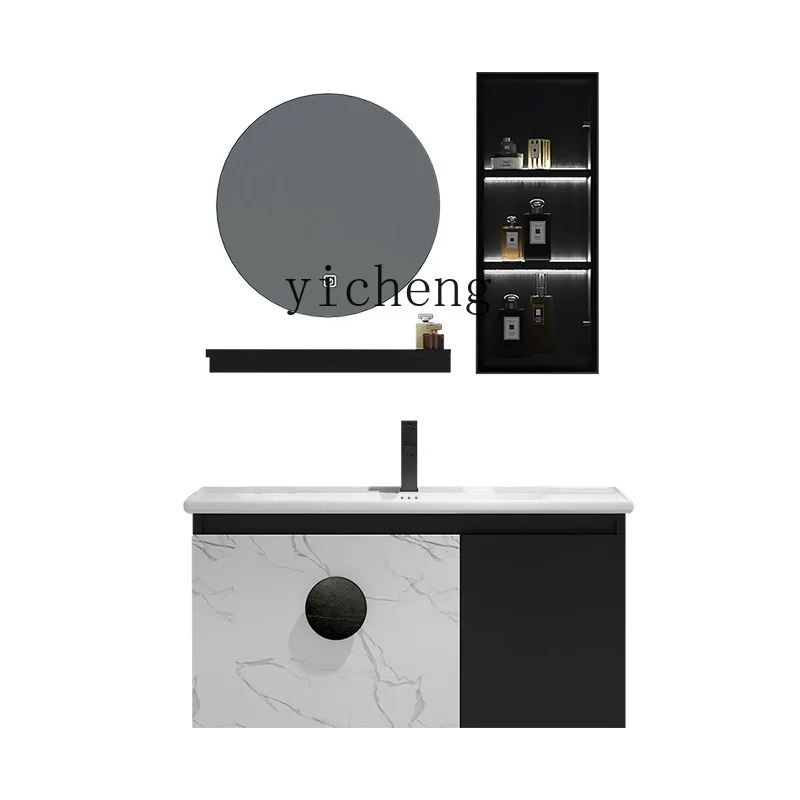 

XL Solid Wood Bathroom Cabinet Wash Basin Wash Face Basin Cabinet Washstand Stone Plate Bathroom Cabinet