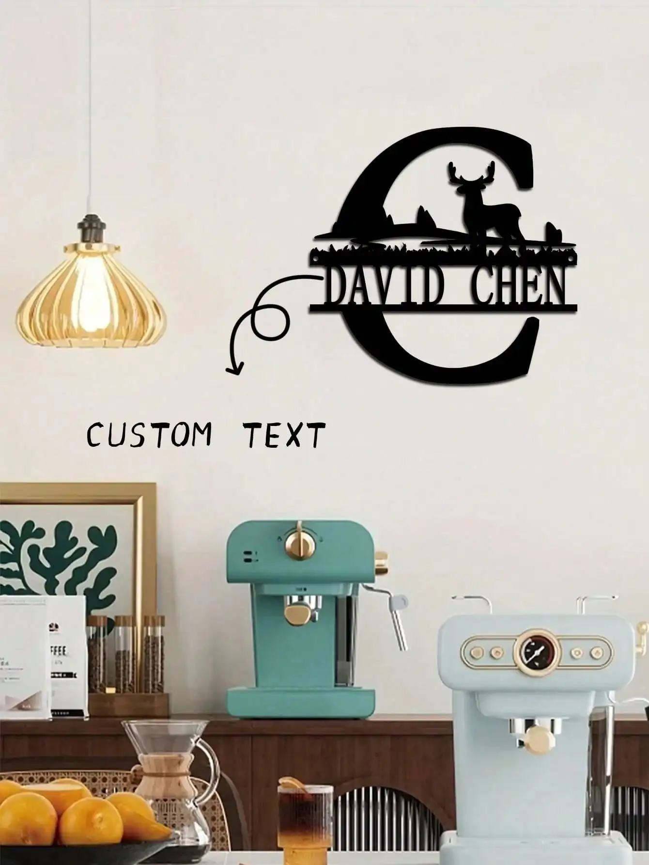 

Custom Wrought Iron Split Monogram Last Name Sign Personalized Outdoor Metal Wall Art for Family Housewarming Gift