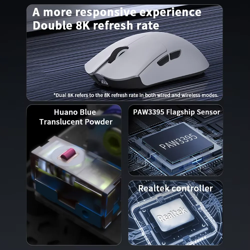 Darmoshark M3V2 Gaming Mouse Wireless Wired Double 8K Sensor
