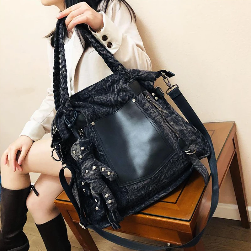 

2025 New Fashion Women's Shoulder Bag Lady Large Capacity Vintage Cowboy Travel Bag Female Totes Handbag Bolsos Mujer Sac A Main