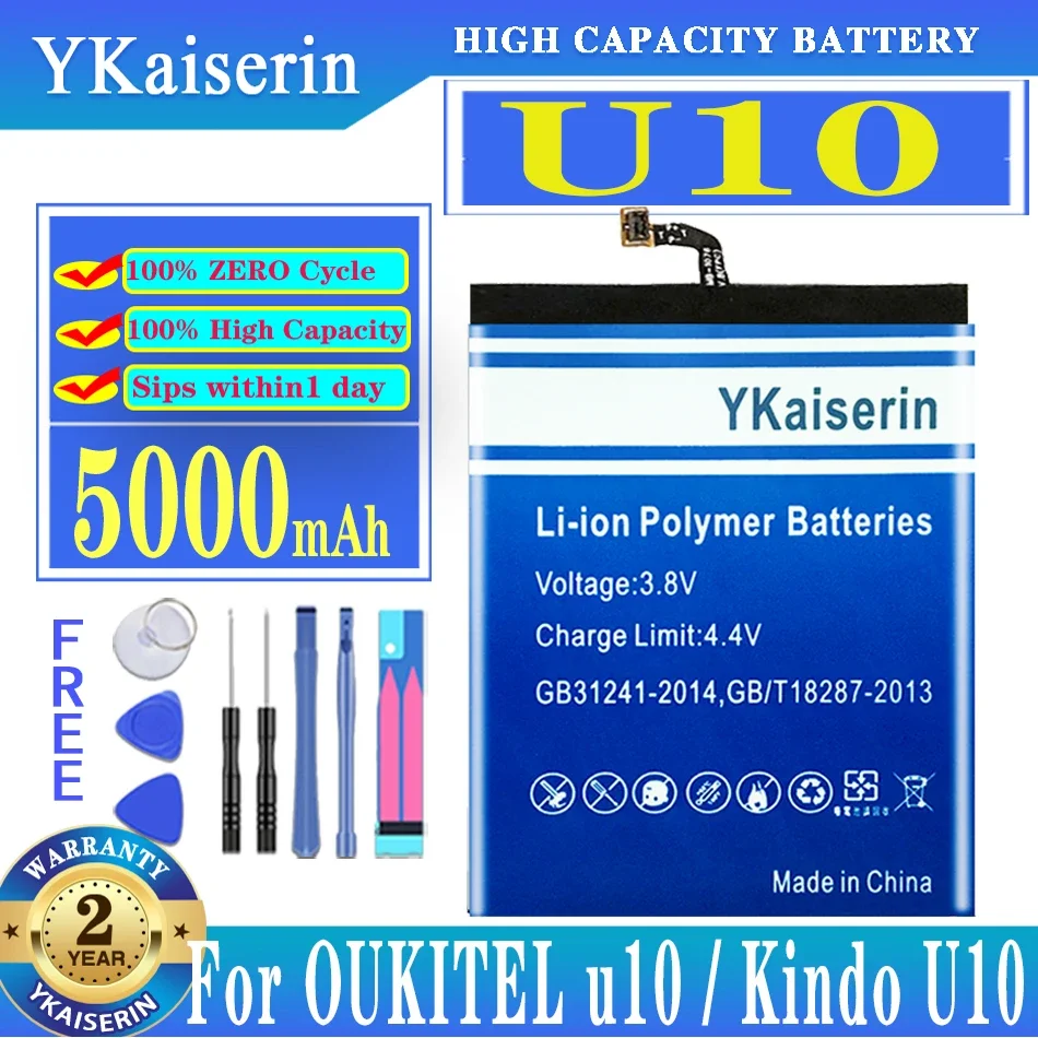 

5000mAh Long-Lasting Environmentally Friendly For Oukitel u10 For Kindo U10 Mobile Phone Battery