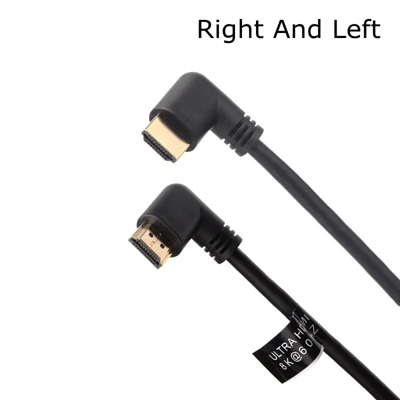 90 Degree Left/Right Angle 8K 60HZ UHD Ultra HD HDMI-Compatible 2.1V Male To Female Cable 4K 120HZ 15cm 50cm 1M for Xbox PS4 PS5