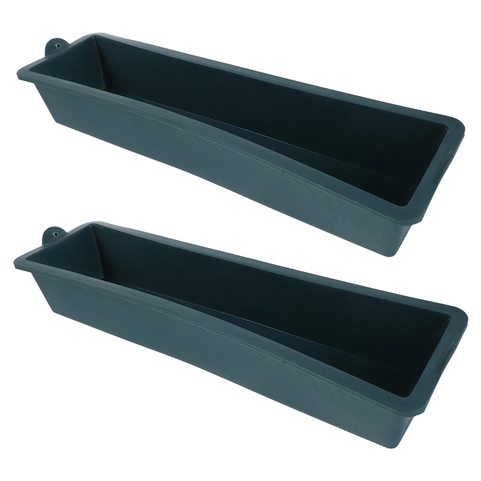 

2pcs Chicken Feeder Trough 43Cm Green Plastic Livestock Feeding Container For Pigs Goats Cattle Poultry Farm Breeding Feeder