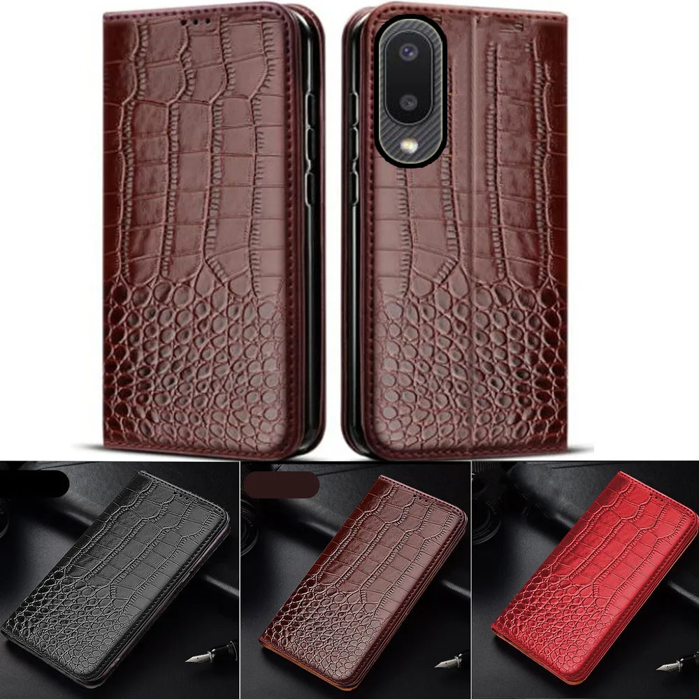 Flip Magnetic Crocodile texture  Leather Case for Samsung Galaxy A02 S M02 M12 A12 SM-A125F Wallet Cover Capa Etui Fundas