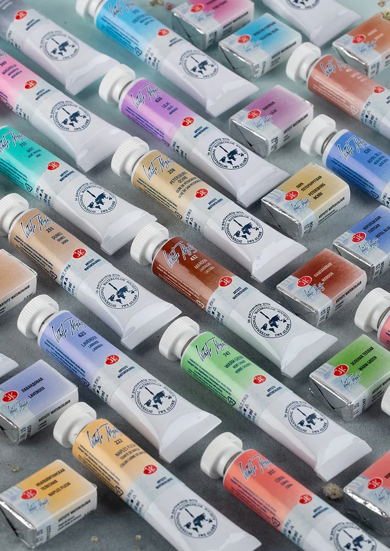 Russische White Nights Extra Fine Aquarellfarben in Künstlerqualität, 10-ml-Tuben, neue Grundfarben, geeignet für professionelle Kunstmalerei – Detail 8