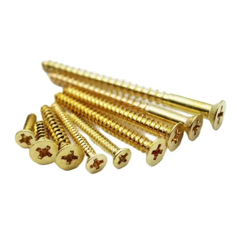 Messing Zelftappende Verzonken Phillips Zelftappende Houtschroeven M2 M2.5 M3 M3.5 M4 M4.5 M5 M6