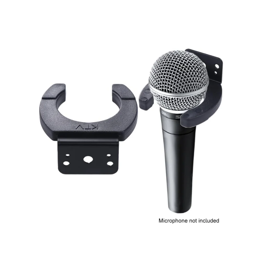 2-teiliger Universal-Mikrofon-Wandhalter, Hakenhalter aus Metall und Silikon, kabelloser Mikrofonhalter, Wandhalterung für Zuhause, Hotel, Karaoke