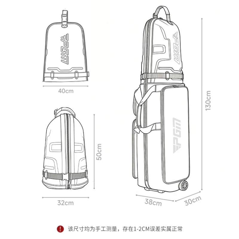 PGM Golf Aviation Bag Men's and Women's Hard Shell Aircraft Check in Bag with Roller Skating Travel Ball Bag Golf Bags HKB020