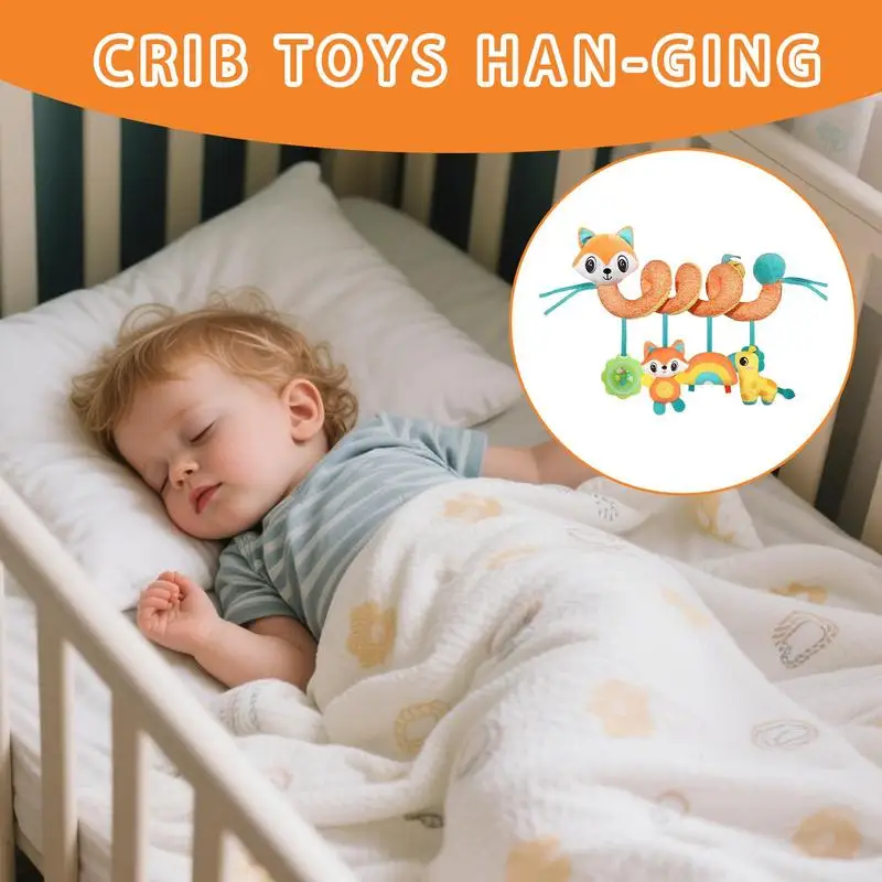 Baby Car Seat Toys Car Seat Baby Toys Colorful Sensory Rattle Plush Stroller Ornament For 0-3 Years Old Driving Cognitive Skills