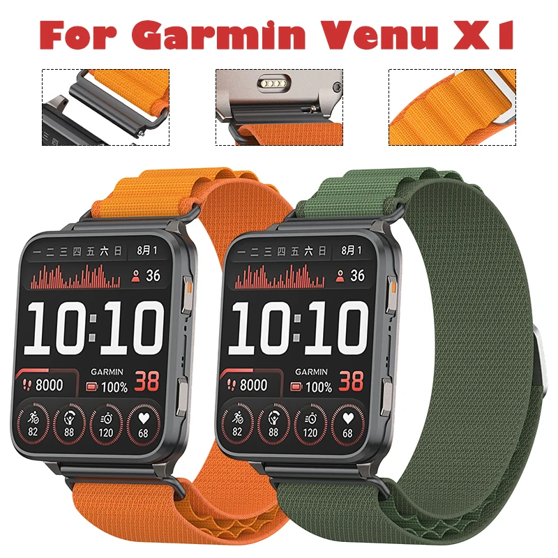 لـ Garmin Venu X1 سوار معصم بديل من النايلون متوافق مع Garmin Venu X1/sunnto 9 7 Smartwatch Correa