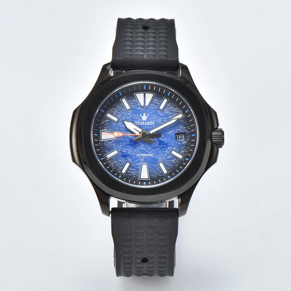 OUMASHI Grenade Мужские часы 42 мм NH35A Автоматические роскошные часы с механизмом Сапфировое стекло Корпус из нержавеющей стали Водонепроницаемые часы