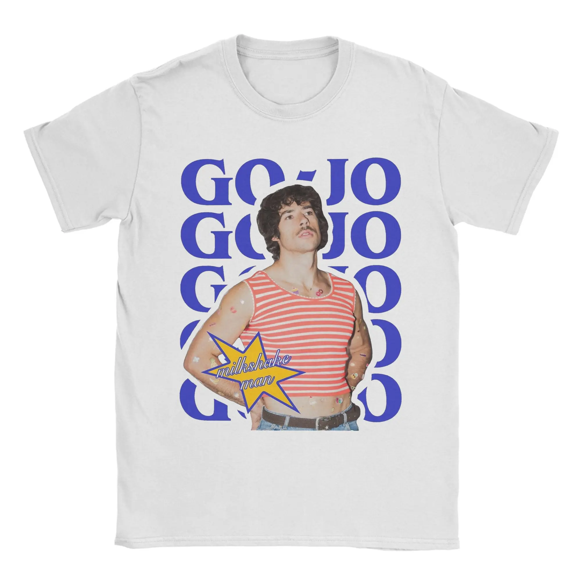 Go Jo Milkshake Man Eurovisions 2025 Australia hombres camiseta manga corta cuello redondo Camiseta algodón estampado con dibujo ropa