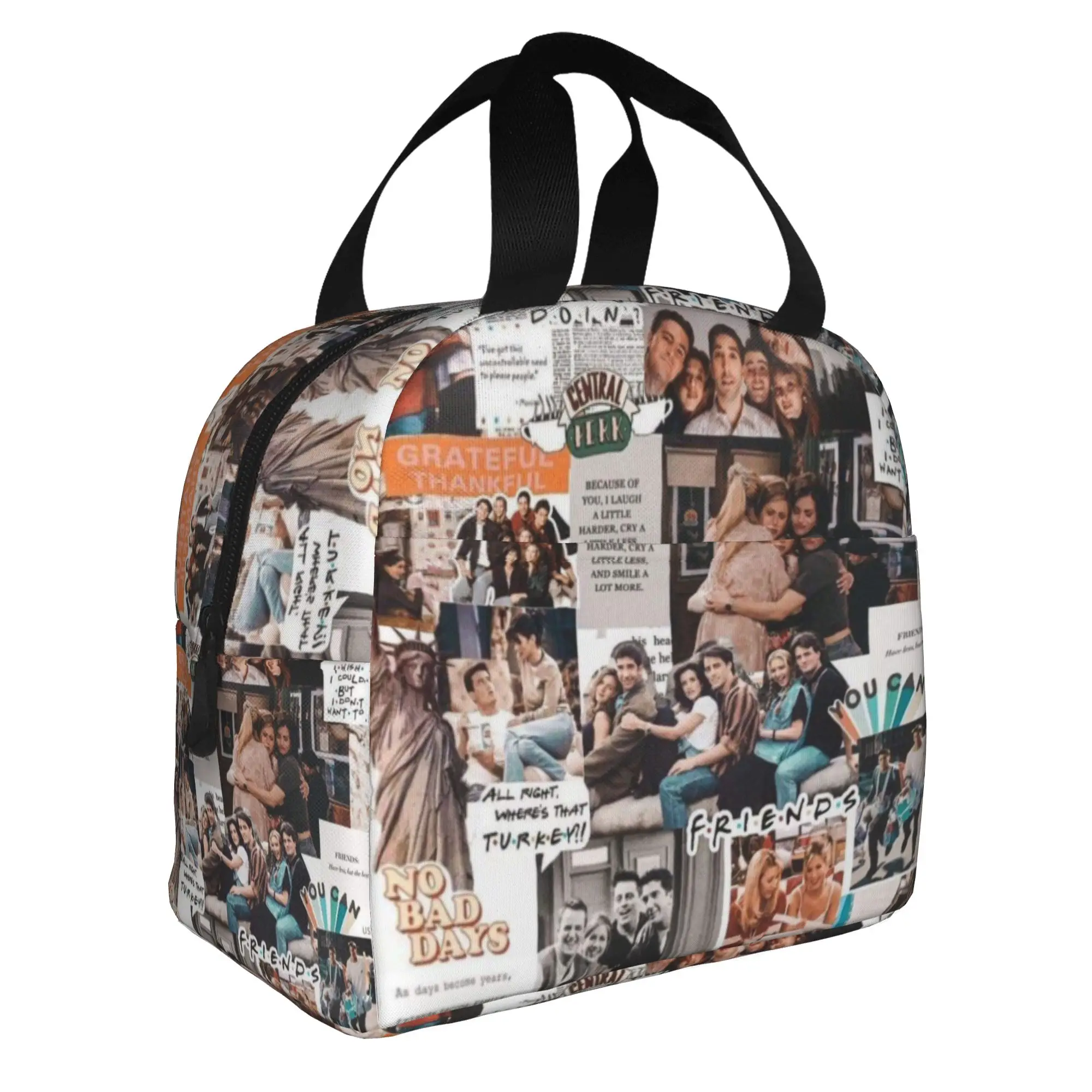 Vintage Friends Poster Insulated Lunch Bag for Women Leakproof TV Show Thermal Cooler Lunch Box Office Work School