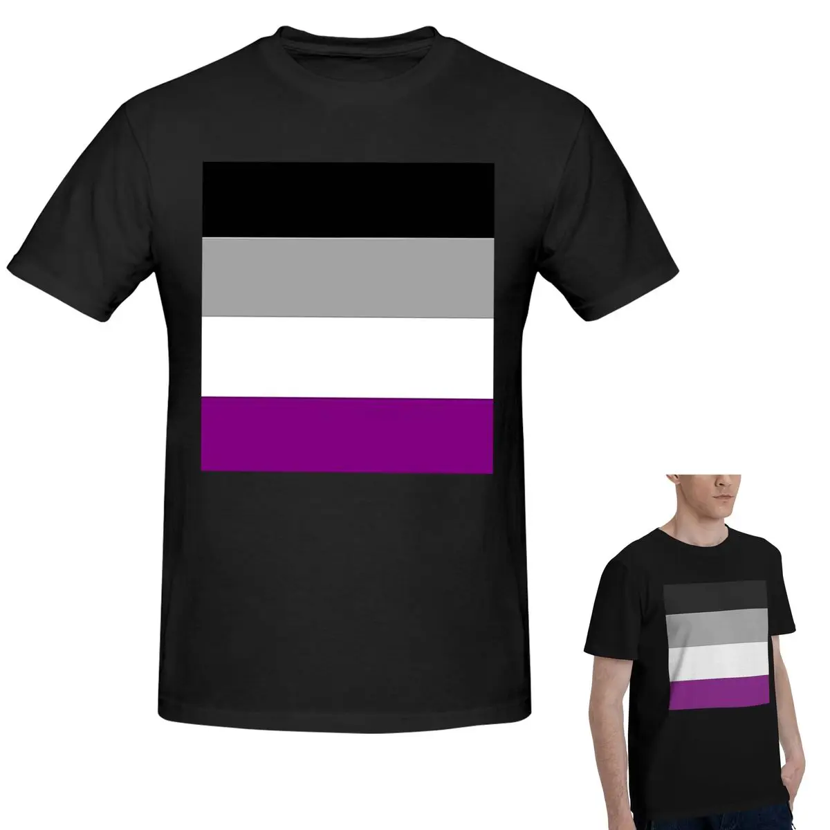 

100% Cotton Asexual Flag T-Shirt Men's Fashion Oversized T Shirt Men O-Neck Summer Shirts Tops S-6XL