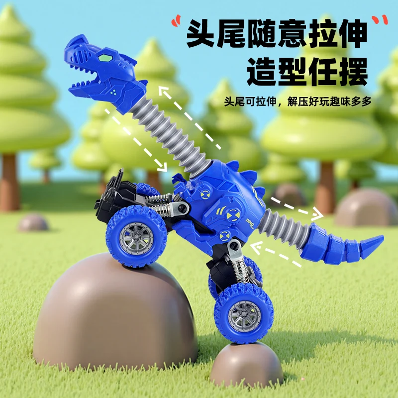 Children's Large Size Retractable Dinosaur Double Rebound Climbing Off-Road Vehicle Boy Model Engineering Truck
