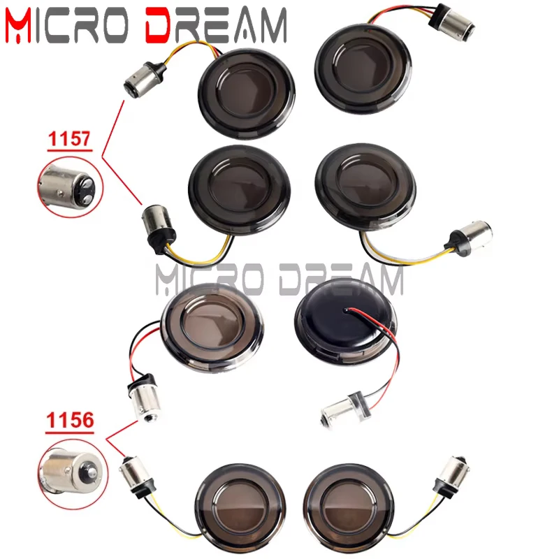 1156 1157 LED Bullet Motorcycle Turn Signal Indicators Front Rear Tail Brake Light DRL For Harley Street Road Glide FLHT FLTRK