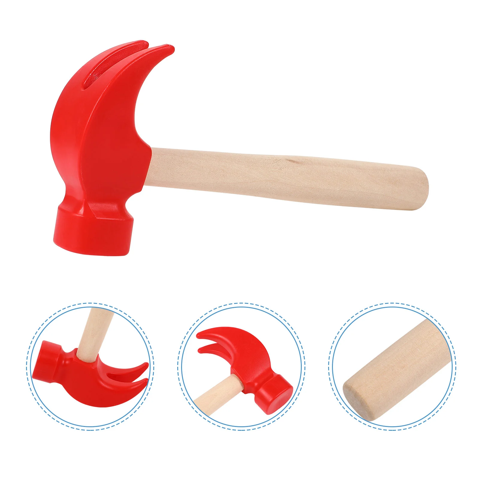 Simulated Small Wooden Hammer Handle Toy Kids Bath Toys Wood-handled Educational Hammers Child