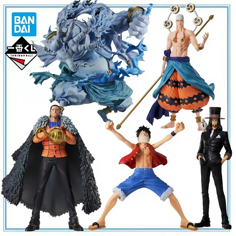 بانداي متوفر في المخزون قطعة واحدة أصلية Ichiban KUJI Luffy Enel Rob Lucci Sir Crocodile شخصيات أنيمي نموذج مجموعة ألعاب الهدايا