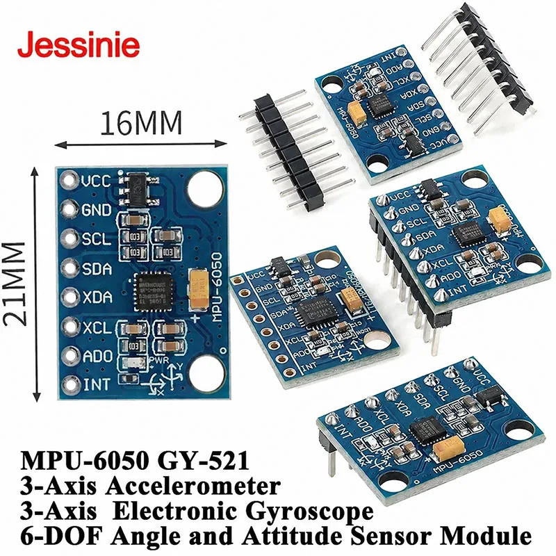 10pcs/1pc GY521 MPU6050 MPU-6050 GY-521 Module 3 Axis Analog Gyro + 3 Axis Accelerometer 6-DOF Angle Attitude Sensor for Arduino