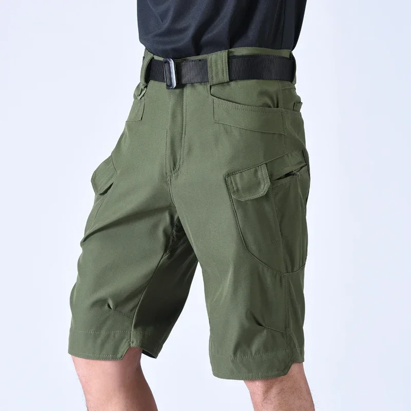 Men's Outdoor Elastic Tactical Combat Summber Shorts Camping Climbing Hiking Anti Resistance Military Sharkskin Pants Toursers