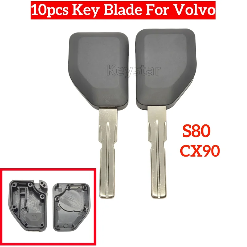 

keystar 10pcs/bag Non-Transponer Key Chip Less Key Key Blade Spare Ignion Key for Volvo S60 S80 XC60 XC90 V70 2001-2009