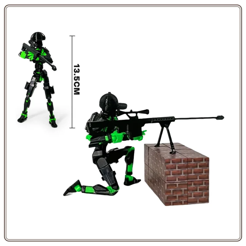 دمية مجمعة من Dummy13، مكعبات بناء ألغاز قابلة للتشوه، متعددة المفاصل، أزياء متنقلة عصرية، دمية متنقلة قتالية مصنوعة يدويًا #2