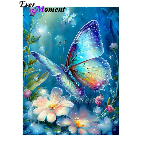 Ever Moment Fata Polvere Pittura Diamante Bellissimo Farfalla e Fiore 5D Fai da Te Ricamo da Parete Mosaico Art Decor ASF2871