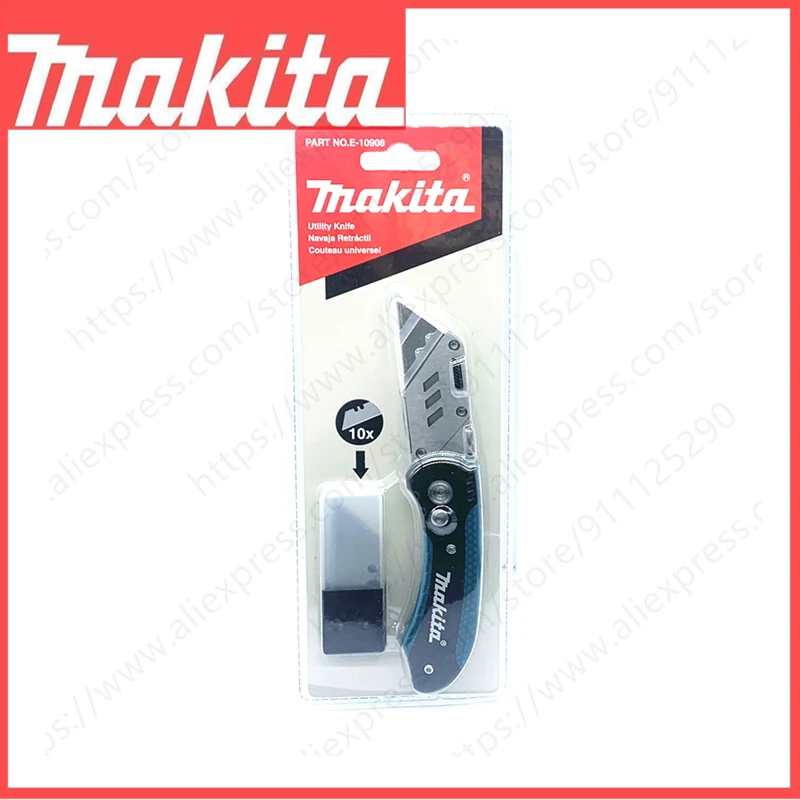 Makita E-10908 Utility Knife Folding Knife Pipe Cutter Pocket Knife Wood Handle Knife Paper Cutter Unpacking Cutter Industri