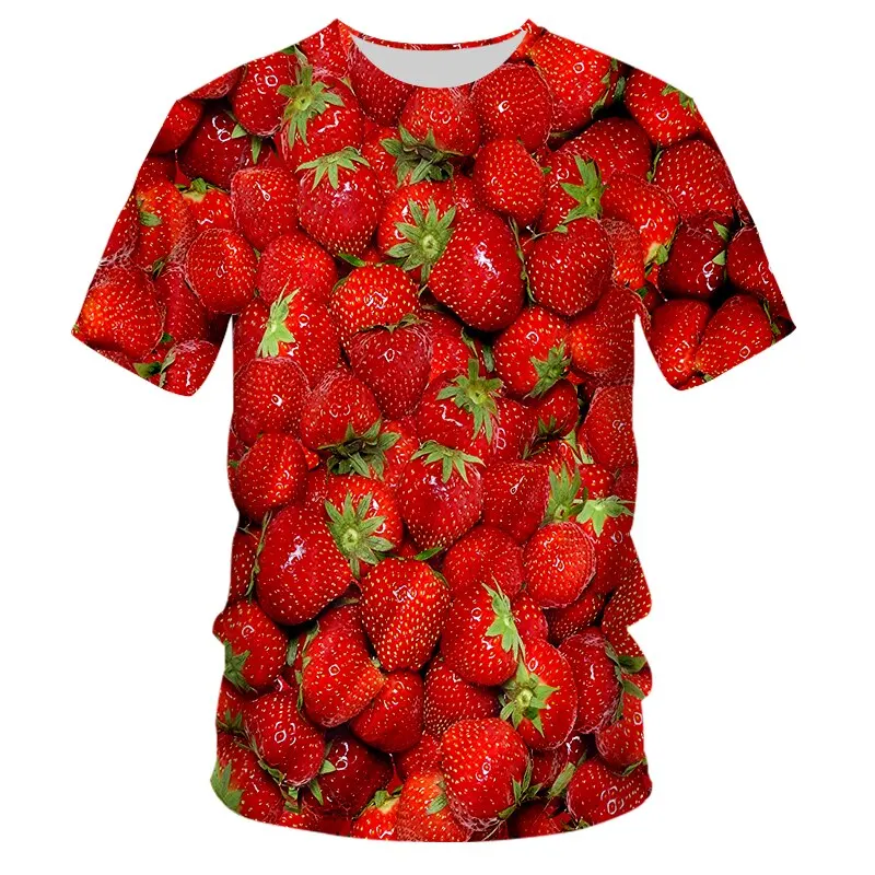 Watermelon 3D Print T-shirt Fruit Pattern T Shirts New Men Woman O-Neck Short Sleeve Streetwear Kids Oversized Harajuku Tee Tops