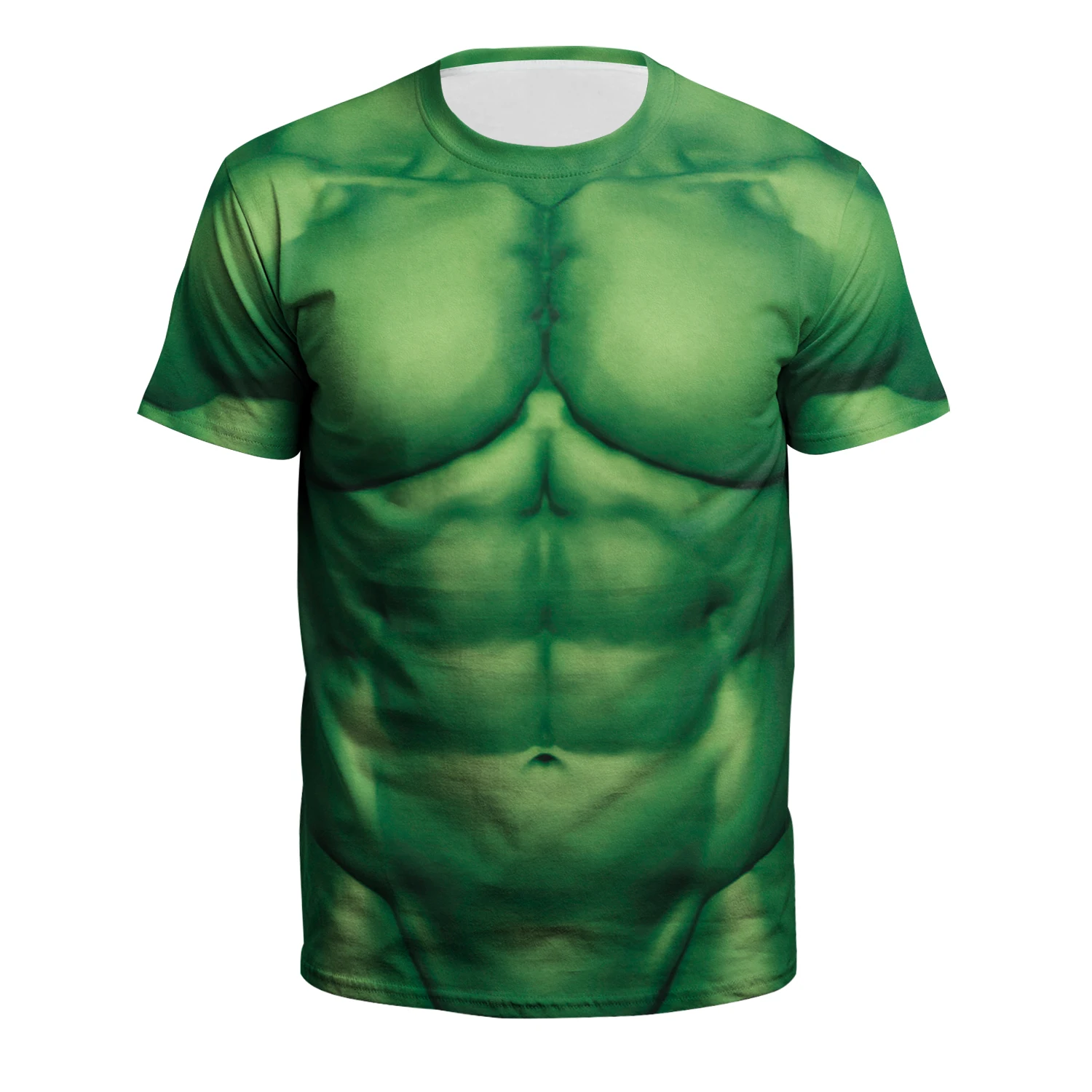 Funny Men 6-Pack Abs Pattern Tops Cosplay Costume Muscle Print T-Shirts Holiday Party Stage Outfit Male Streetwear Clothing