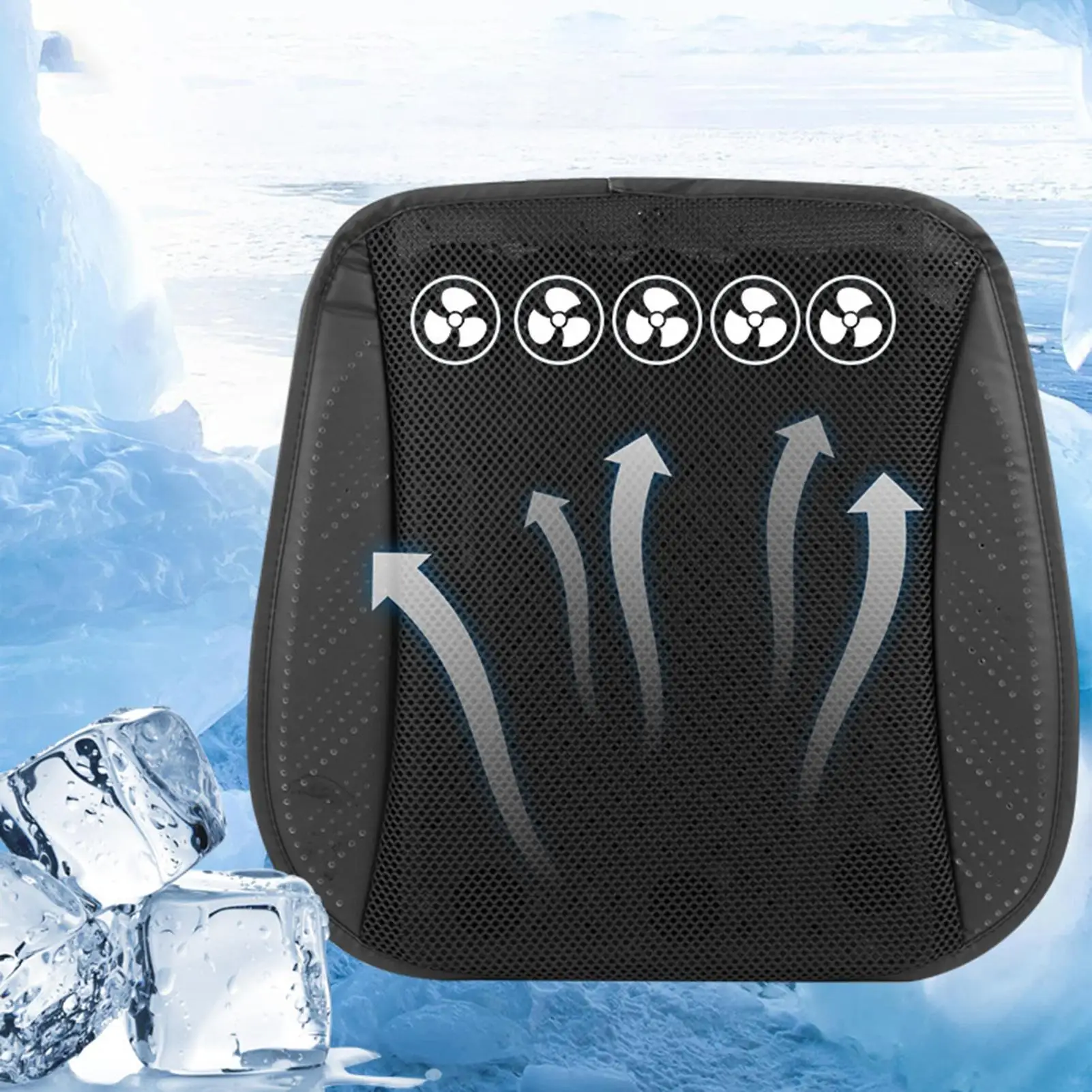 Car Seat Cooling Pad Car Seat Cooling Cushion Ventilated Cover Quiet Cooler Fans 3-Speed Mat USB Plug-in For Road Trip Game