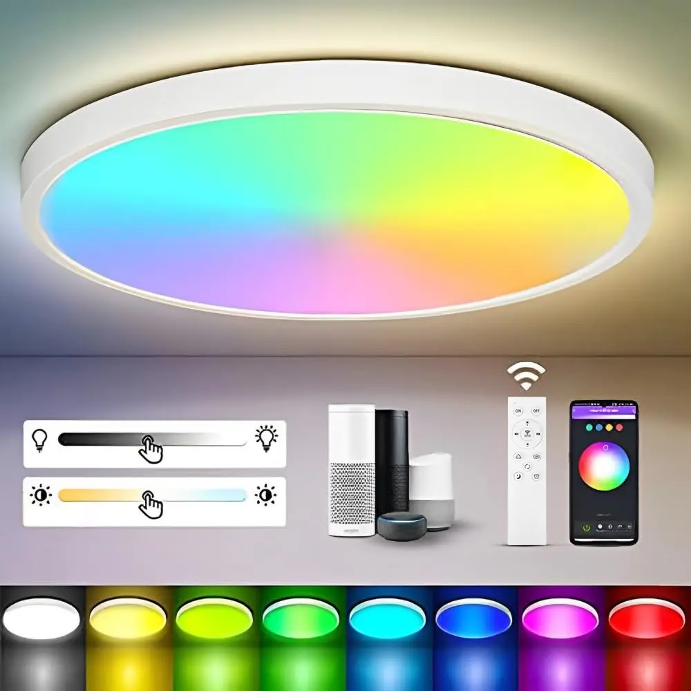 Smart Ceiling Light WIFI RGB Led Panel Lamp for Home Decor Bedroom Dimming Light Alexa Google Control Ceiling Lamp Chandelier