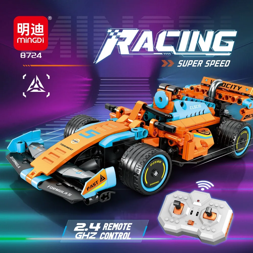 Technical Remote Control F1 Formula Sport Car Building Blocks Power Racing Supercar Bricks Mode Toy for Kids Model Gift