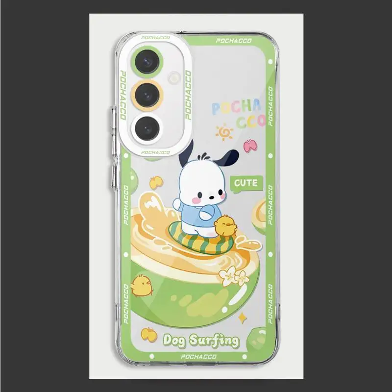 Custodia per telefono per Samsung A55 5G A25 A22 A15 A34 A14 A71 A52 A50 A12 A13 A32 A31 A73 Cover trasparente funda Kuromi Melody Hello K-kittys