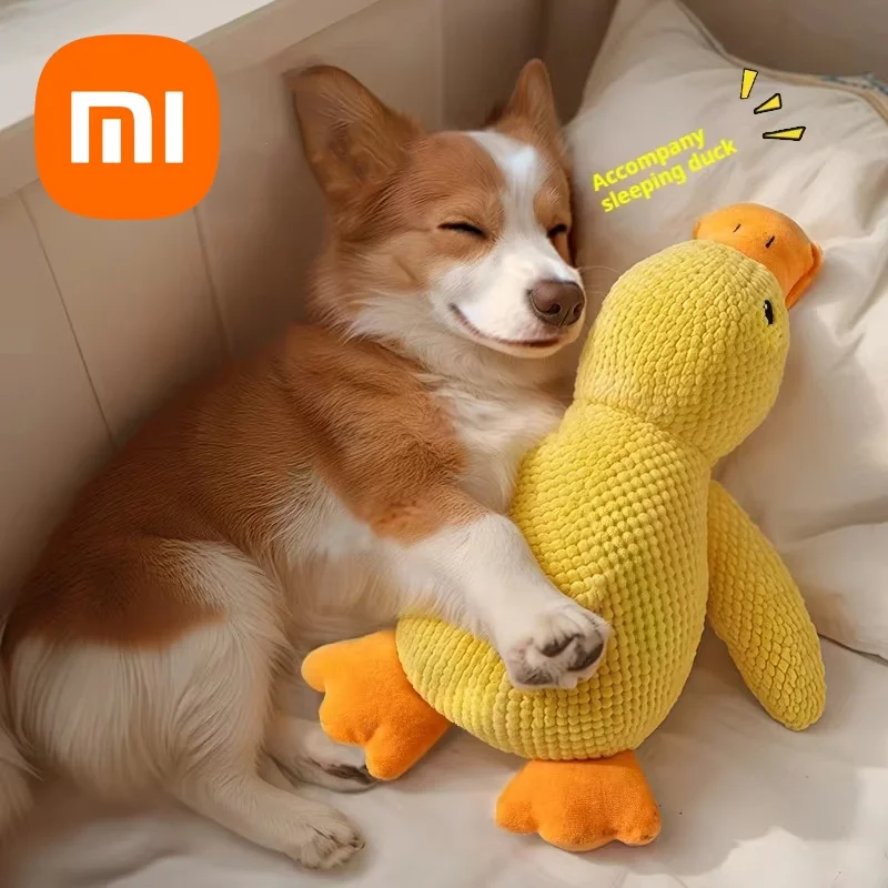 Xiaomi 개 장난감 플러시 동반자 잠자는 오리 물린 방지 치아 치아 연삭 소리 애완 동물 지루함 구호 장난감 개 액세서리