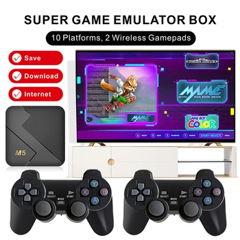 Super Game Emulator TV Box Console For PS1/DC/N64 Retro Game Super Console Video Game Console 64GB Game Box Emulator